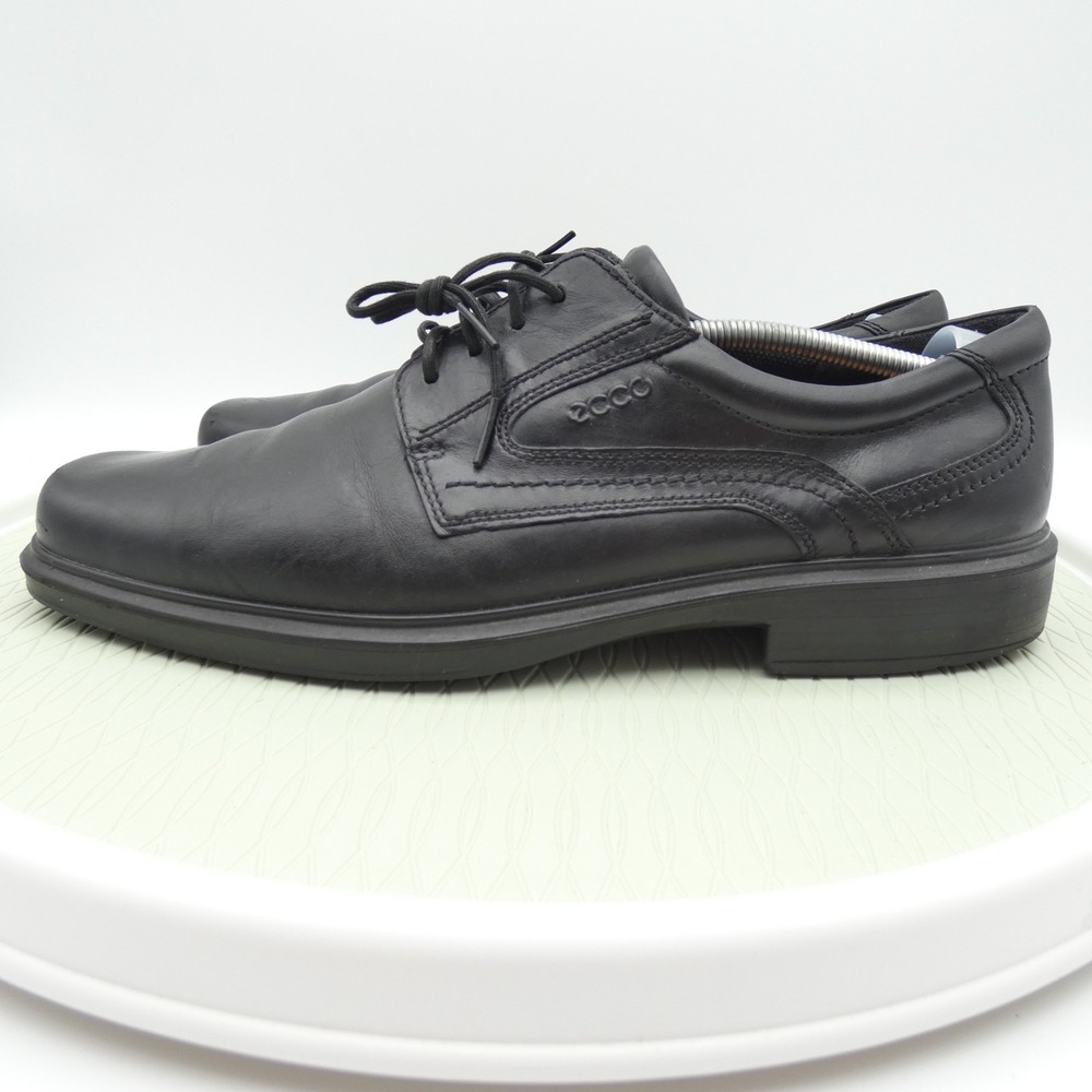 Ecco Helsinki Mens US 13-13.5 Dress Shoes Black Leather Lace Up Business Oxford